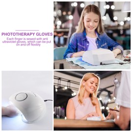 Beavorty 2Pcs UV Fingerless Gloves for Gel Manicure Breathable UV Protection Handwear Comfortable and Durable Outdoor Gloves for Nail Care and Skin Safety