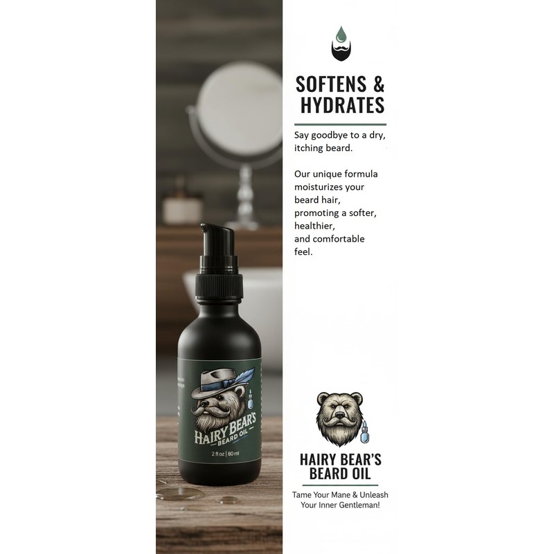 Hairy Bear’s Beard Conditioning Oil – Sandalwood | Organic Castor