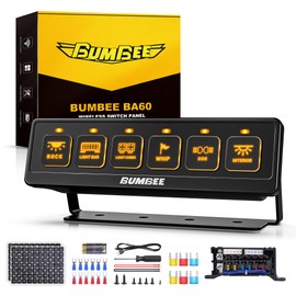 Bumbee 6 Gang Wireless Switch Panel, Multi-Function Toggle Switches, 80A High Power Relay Box with 4 Control Modes & 2 Light Memory, Waterproof Design