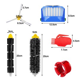 Energup Accessory for Irobot Roomba 500 600 610 620 650 Series Vacuum Cleaner, Package Includes 3Pack Filter, 3Piece Side Brushes, 1 Pack Bristle & Flexible Beater Brush, 2 x cleaning tools