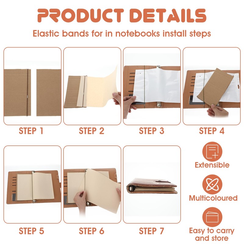 XLIUAX 13pcs Elastic Bands for Notebook, Travelers Notebook Spring Bands