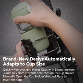 Adaptive Cycling Water Bottle Holder for Motorcycle Bicycle, 360 Degree Rotating Adaptive Handlebar Crash Bar Mount Cup Cage - Adjustable Automatic Clamping Mechanism, 2''-3'' Cup (Black)