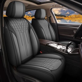 TTX LIGHTING Full Set Seat Covers Fit for Kia Seltos 2021-2024 2025 Seat Covers Leather Waterproof Car Seat Covers with Airbag Compatible Seat Cushion Automotive Seat Protectors(5 Seats,Black&Grey)