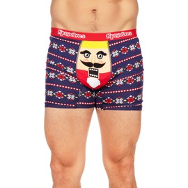 Tipsy Elves Divertidos calzoncillos tipo bóxer para hombre, diseño navideño de Funny Guys, Cascanueces Boxer Breifs (azul rojo), Medium