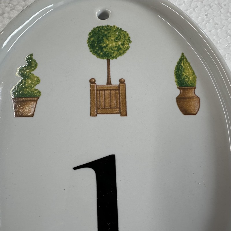 HNP Ceramic Topiary house number - weather proof - easy
