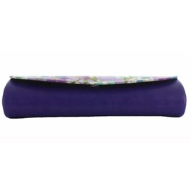 Megan 219503 Women's Semi-Hard Magnet, Lightweight, Compact, Slim, Stylish, Japanese Pattern, Flowers, Purple