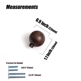 Goo-Ki Antique Oil Rubbed Bronze Cabinet Knobs with 1''(24mm) Dia,Casual Luxury Solid Zinc Cabinet Handles for Drawer,Cupboard, Wardrobe,6 Pack