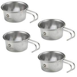 Camping Moon S-050-4P Camping Cup, Stainless Steel Mini Sierra Cup, Baby Sierra 2.0 fl oz (60 ml), 4 Pieces
