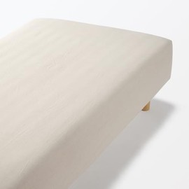 MUJI 15585618 Cotton Flannel Fitted Sheet Single for 100x200x18-28cm Beige