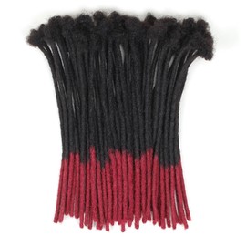 Vecago 10 inch 50 Strands Loc Extensions Human Hair, 0.4cm Width 100% Human Hair Dreadlock Extensions for Men/Women, Can be Dyed Soft Dreads Extensions,1B/bug