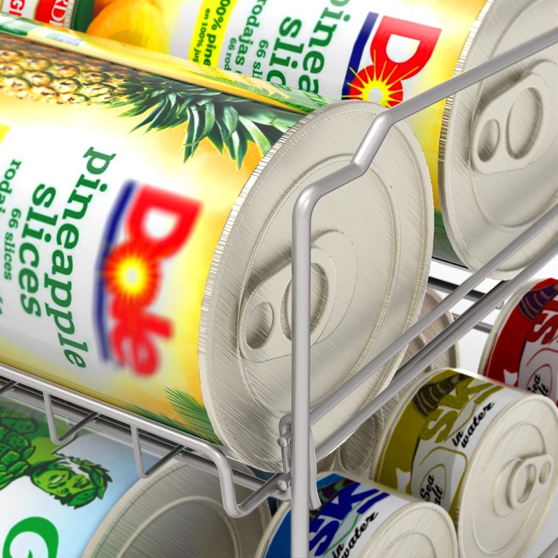 Simple Houseware 2 Tier Stackable Can Rack, Silver, 2 Pack