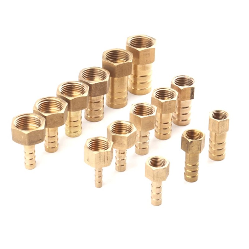 MiJunHD 6X Brass Pipe Fitting 8mm Hose Barb Tail 1/2''