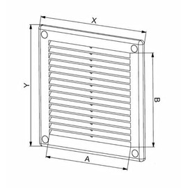 White Air Vent Grille - 300mm x 300mm - with Fly Screen - Wall Ventilation Cover - 12" x 12” inch.