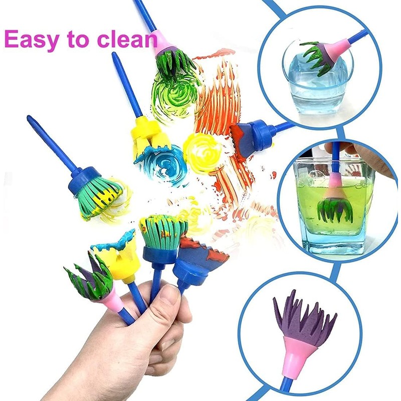 Kids Paint Sponges, Early Learning Paint Brushes Sponge Stamps Foam