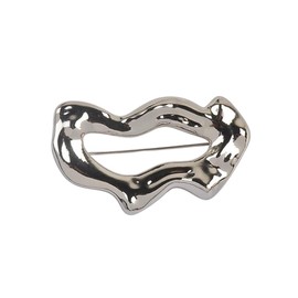 Trendy Irregular Geometric Shape Brooch Pin for Women Men Collar Brooches Lapel Pins Scarf Shawl Clip Bouquet Badge Boutonniere Corsage for Wedding Party Jewelry Dainty Dress Accessories (Silver)