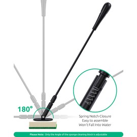 Aquarium Algae Scraper, Small Fish Tank Cleaner for Glass Algae Remover 5 in 1, Aquariums Cleaning kit with Seaweed Scraper, Flat Sponge, Fish Net, Clean Brush, Tube Brush for Freshwater, Nano Tanks