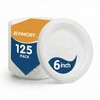 Disposable Paper Plates, Dessert Plates 6 Inch Paper Plates, White,125