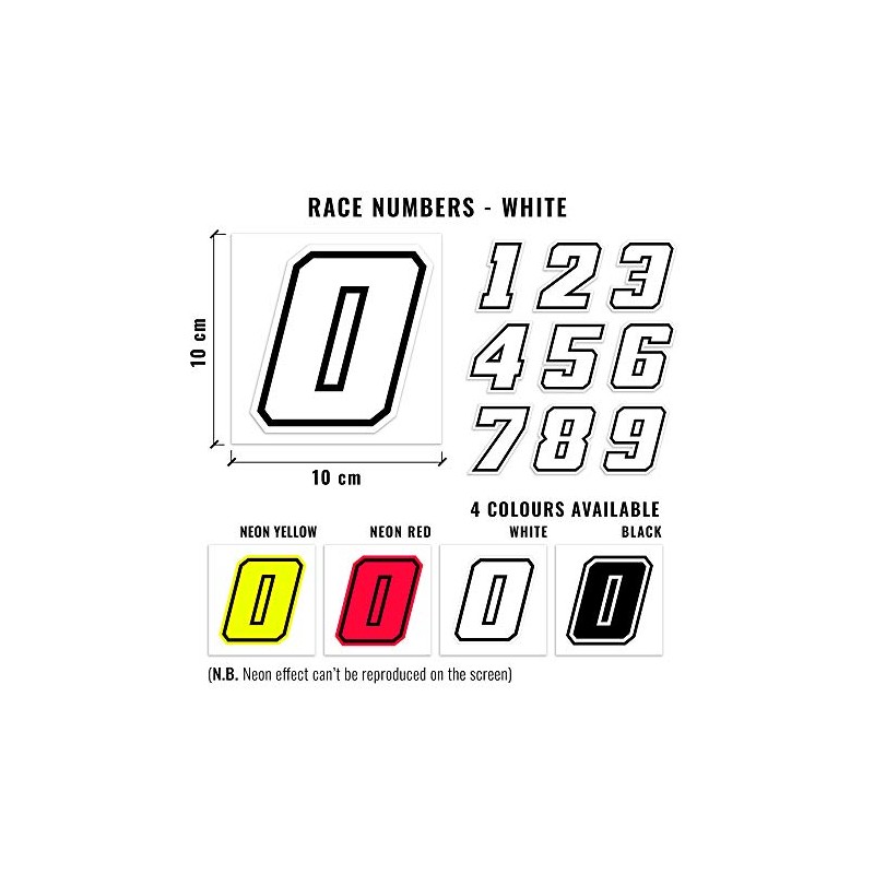 4R Quattroerre.it 13368 Racing Number 8 Moto GP, White, 10