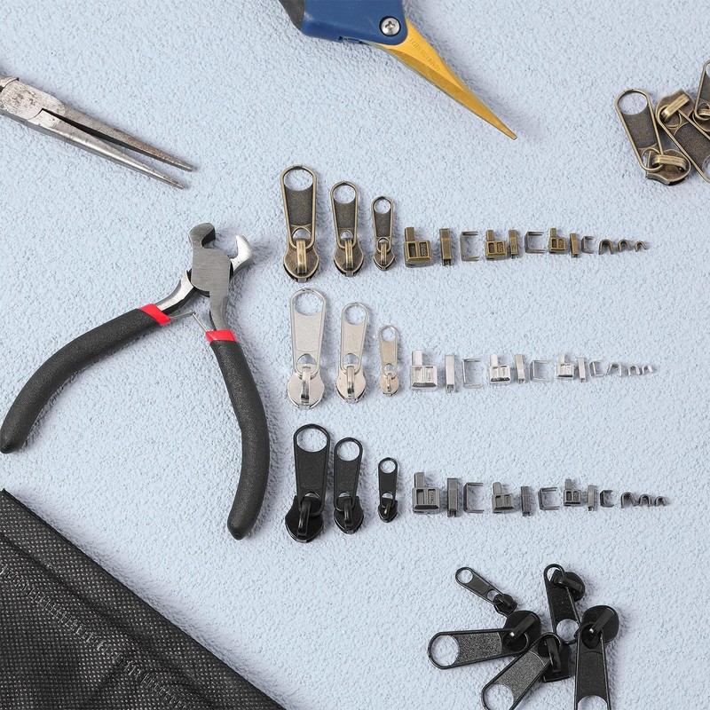 Yuxung 272 Pieces Zipper Repair Kit Replacement Zipper Pulls, Latch