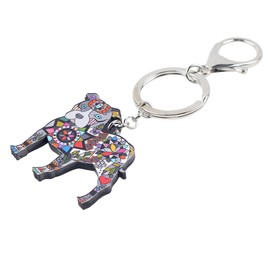 BONSNY Pit Bull Dog Keychain for Women Gifts Handbag Handbag Charm Jewelry, gray