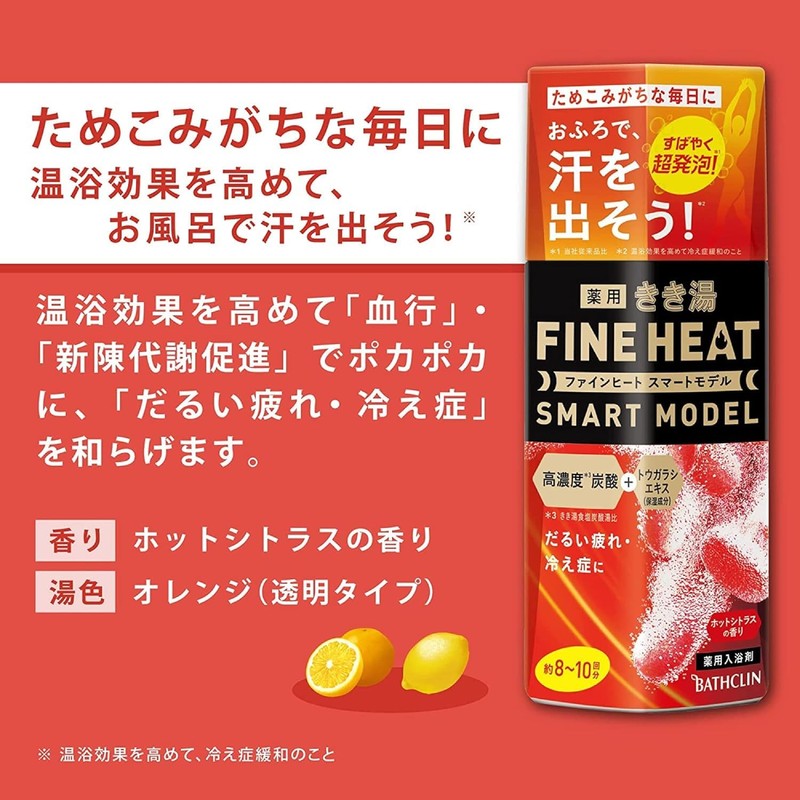Kikiyu Carbonated Bath Salt, Fine Heat, Smart Model, Refill, Hot