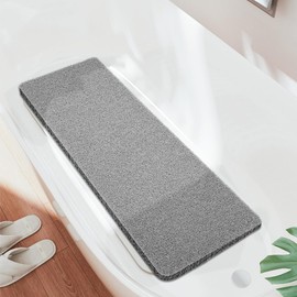 Joyhalo Shower Mat Bathtub Mat Non Slip, Bathmats Non Slip, Quick Drying Foot Scrubber Loofah Mats for Shower, Tub, Bathroom, Home, 47x16inch, Grey