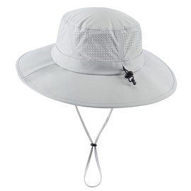Magracy Unisex UPF 50+ Wide Brim Sun Hat Foldable Quick-Dry Safari Hat Adjustable Bucket Hat for Fishing Hiking Trekking Light Grey