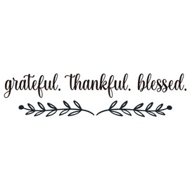 Vancetyno Grateful Thankful Blessed Vinyl Wall Decal Inspirational Quote Wall Art Mural Kitchen Dining Room Decal Home Decor