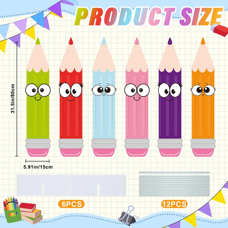 6 Pcs Giant Back to School Decorations Kindergarten Preschool Yard