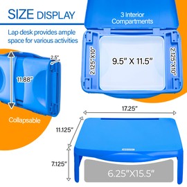 BAZIC Folding Lap Desk with Storage, Foldable Desk Collapsible Lap Table Laptop Tray, Portable Plastic Lapdesk for Kids Adults Work, Study, Travel, Eating, Assorted Colors, 6-Pack