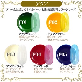 NailRecipe Nail Gel Nail Color Gel 5 Color Set, Coloring, Cute Like Flowers (Aqua F1-5)
