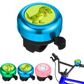Children's Bicycle Bell, Children's Bicycle Bell, Boys and Girls, Mini Bell for Scooter, Children's Bike, Mountain Bike, Green Dinosaur