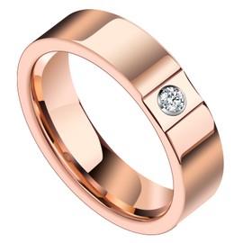 LOYAL MOON Rose Gold Rings for Men Women Tungsten Fashion moissanite Rings Men's Wedding Band Engagement Ring (Rose Gold, 8.75)