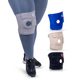 KARM Plus Size 4XL Knee Support for Obese People - Extra Large Knee Support for Big Legs 5XL 6XL Thighs - Adjustable Knee Brace Plus Size for Arthritis Pain, Meniscus Tear, Women, Men (Size 3 Gray)
