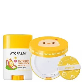 Atopalm Tok Tok Facial Sun Pact 15g Plus Outdoor Play Sun Stick 21g, 1 pack / 아토팜 톡톡 페이셜 선팩트 15g플러스야외놀이 선스틱 21g, 1개