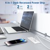 Small Recessed Power Strip Plug Extension Cord with USB Electrical