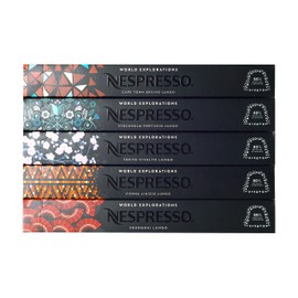 Nespresso World Explorations Pack: Vivalto Lungo, Linizio Lungo, Fortissio Lungo, Envivo Lungo, Shanghai Lungo, 50 Capsules
