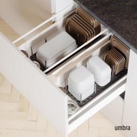 Bandeja organizadora para cajones Peggy de Umbra – Almacenamiento ajustable gris