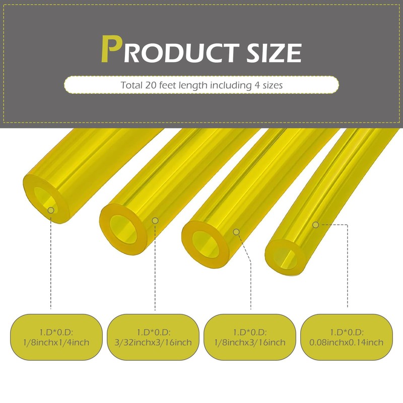 Merdege Fuel Line Hose Kit, 4 Sizes, 5 Ft each,
