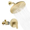 Lavatrum Brush Gold Shower Head and Handle Set Single Spray