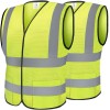 TICONN 2PK/4PK Reflective Safety Vest, High Visibility Vest Large, Yellow