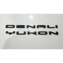 GMC 2pcs GMC 2021-2023 Yukon Yukon XL Gloss Black Rear Tailgate DENALI Yukon Emblem