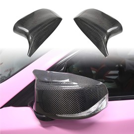 PGTOPONE Real Carbon Fiber Side Mirror Cover Caps for Infiniti Q50 Q50s Sedan 2014-2020 Q60 Q70 QX30 QX50 2015-2020 Side Door Wing Mirror Cap Covers Replacement OEM (Horn design style)