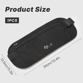 Money Belt, Day Tip Money Belt for Travel, Secure Passport Holder with RFID Blocking, Hidden Travel Wallet, Undercover Fanny Pack, Adjustable Waist Belt, Lightweight & Water Resistant