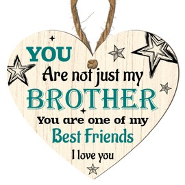 You Are Not Just My Brother, You Are One of My Best Friends Wooden Heart Plaque - Two Colour Options (Blue & Green) (Green)