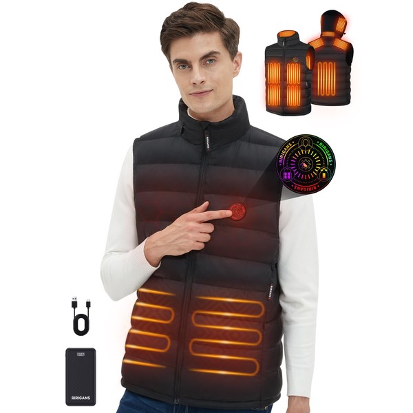 Ririgans Men's Heated Vest with 16000mAh Battery Pack - 10