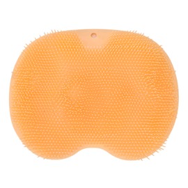 Foot Scrubber Massager with Suction Cups Orange Soft Foldable Shower Foot Scrubber Cleaning Mat