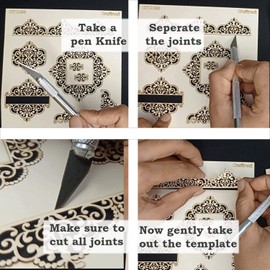 CrafTreat Laser Cut Chipboard Embellishments for Card Making and Scrapbooking - Ornate Border - Size: 5.5X6 Inches - Ornate Embellishments for Crafting - Decorative Embellishments for Wood