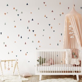 QuoteMyWall 112 Irregular Boho Chic Triangle Wall Stickers for Boys Girls Bedrooms Kids Children's Triangular Wall Decals Decor for Nurseries Nursery Removable Murals