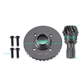 Runup Steel 32/10T Front and Rear Differential Gear Kit for 1/5 Traxxas X-MAXX 6S / X Maxx 8S / XRT 1/6 8S Monster 4WD Truck Upgrades (Rear Pinion + Differential Ring)